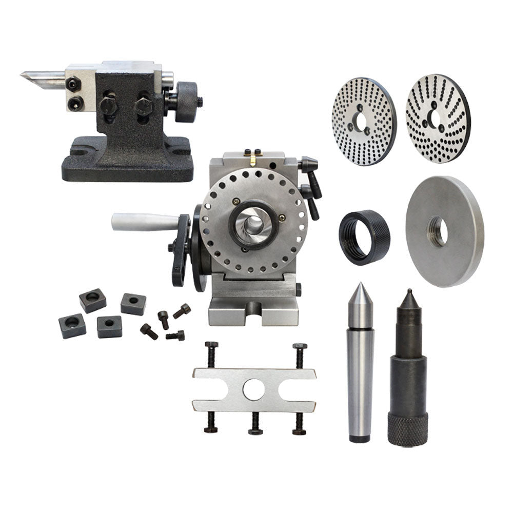 6" 3-Jaw Chuck & Tailstock Precision Semi Universal Dividing Head Spindle