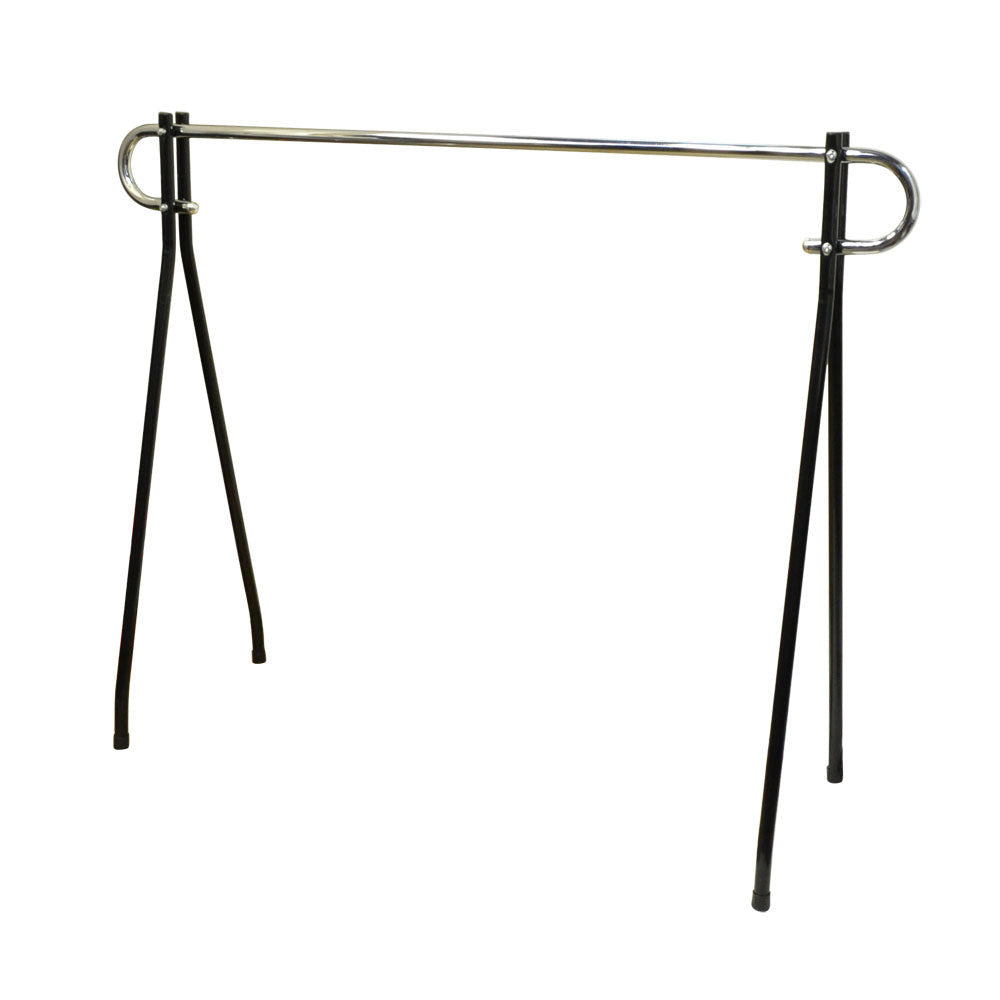 62''L X 19"W X 48"H Single Rail Bar Black Beauty Apparel Clothing Rack Display