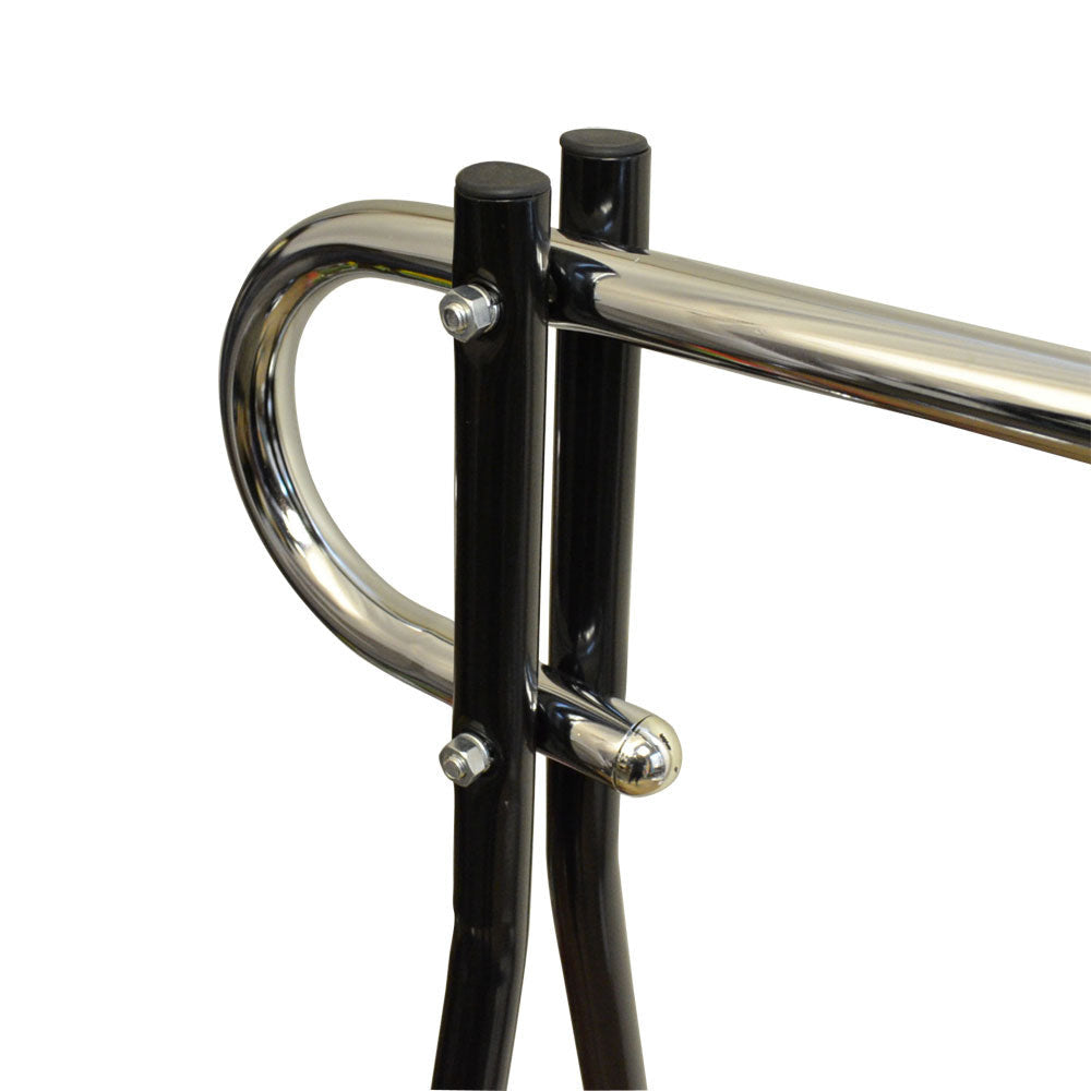 62''L X 19"W X 48"H Single Rail Bar Black Beauty Apparel Clothing Rack Display