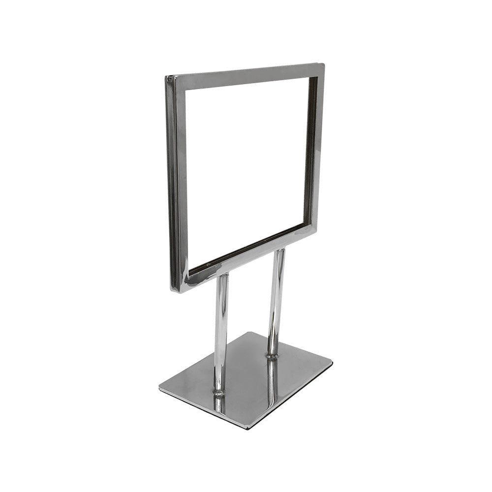 7-1/4'' x 5-3/4'' Counter Cardframe Display Clothes Rack Fixture Sign Holder Chrome Plated Steel
