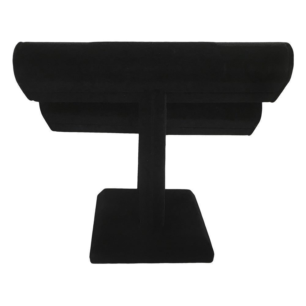 8''L x 7-1/4''H Black Velvet Double Oval T-Bar Jewelry Display Bracelet Holder