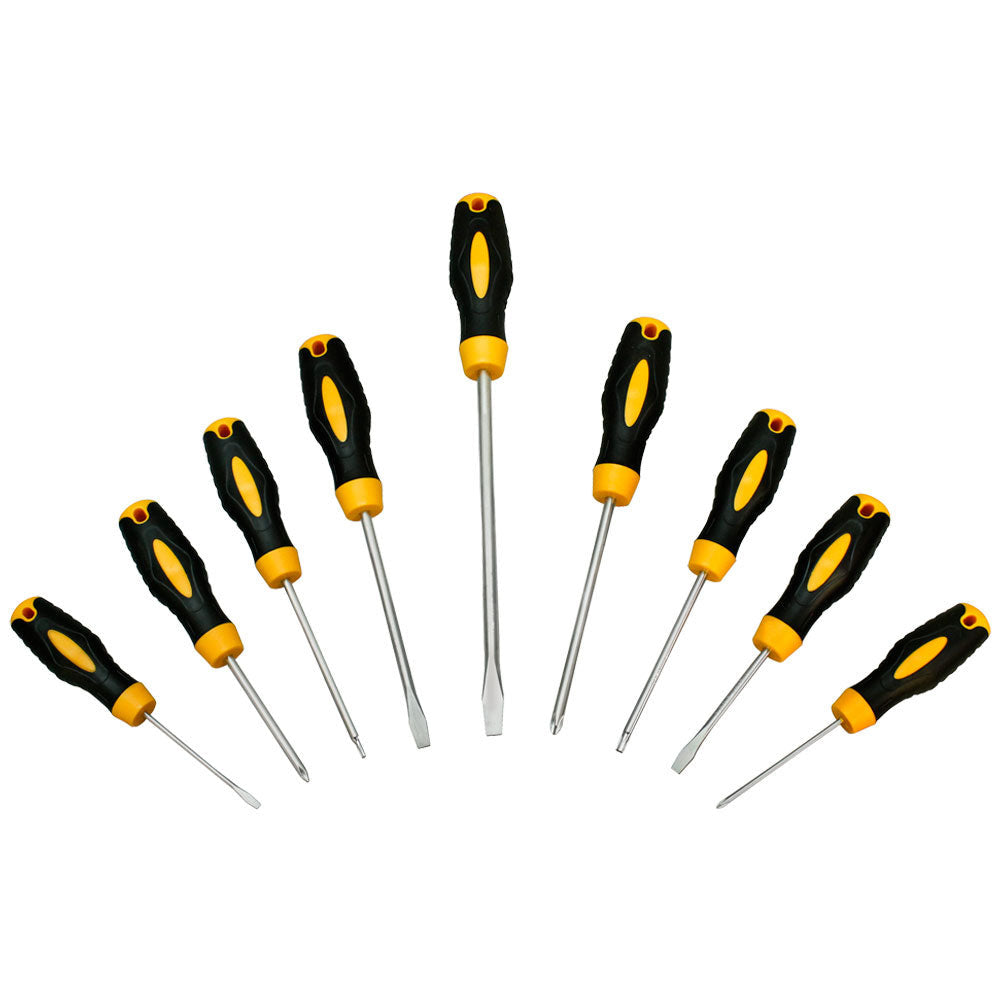 9 PC Screwdriver Set Slotted Phillips Torx Vapor Blasted Magnetized