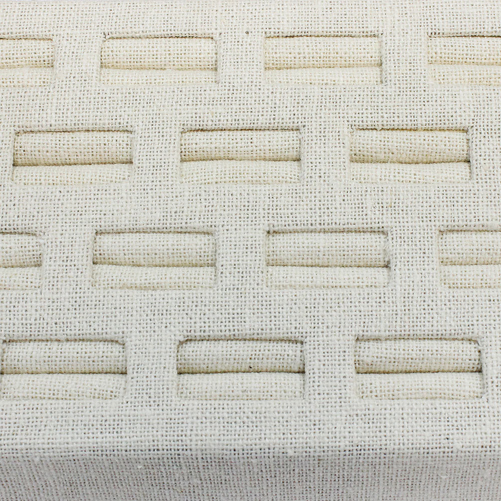 Beige Linen Wrapped 8" x 4" Cufflink Ring Tray 18 Slot Jewelry Store Pawn Shop Display