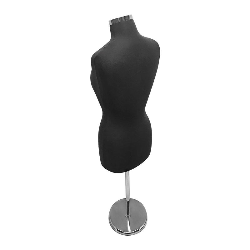 Black 22''-43''H Adjustable Female Mannequin Dress Form Neck Block With Base