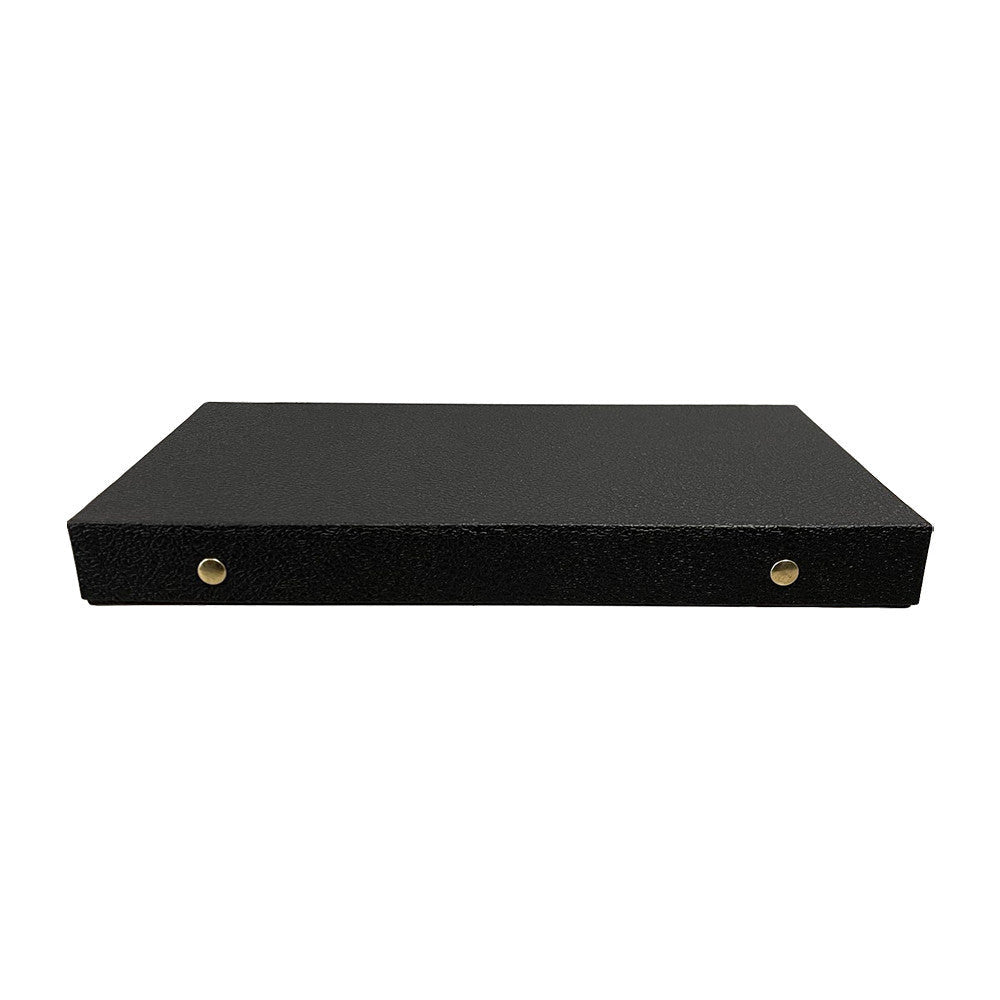 Black Leatherette Standard Size Double Snap Lid Jewelry Tray Case 1-1-2'' Deep