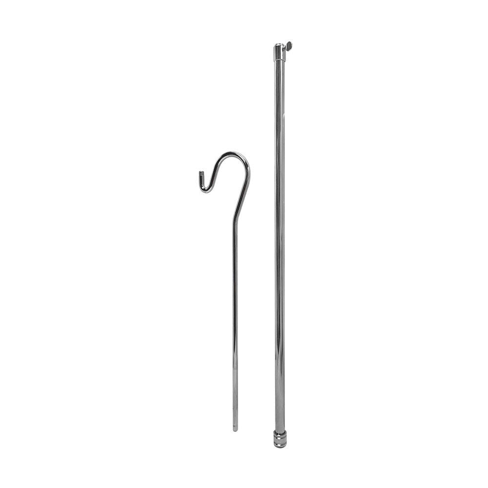 Chrome 42'' Adjustable Height Handbag Hook Stand Lucite Clear Acrylic Base