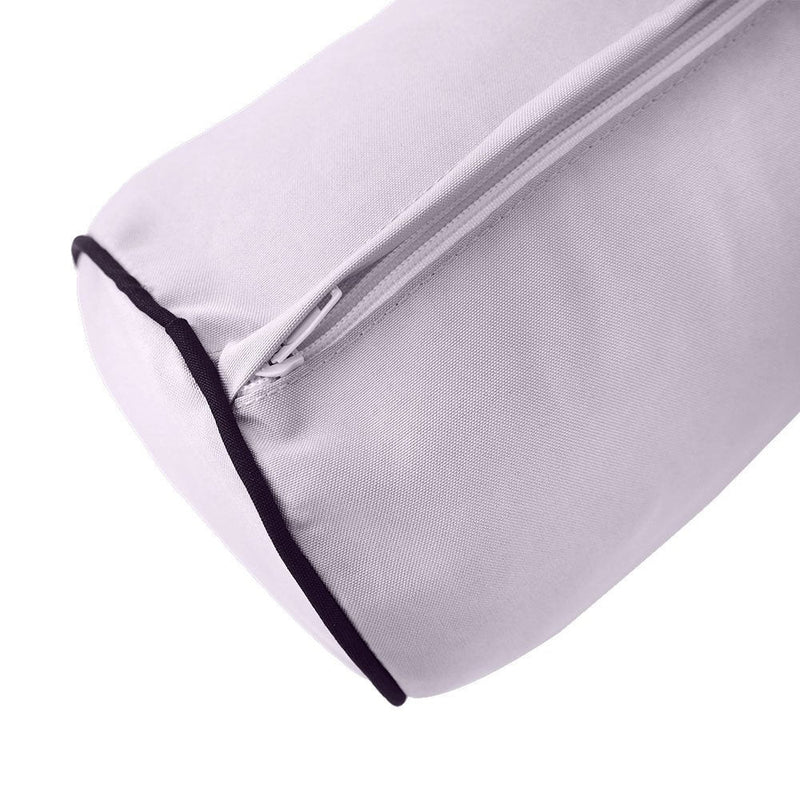 Contrast Pipe Trim Small 23x6 Outdoor Bolster Pillow Cushion Insert Slip Cover AD107