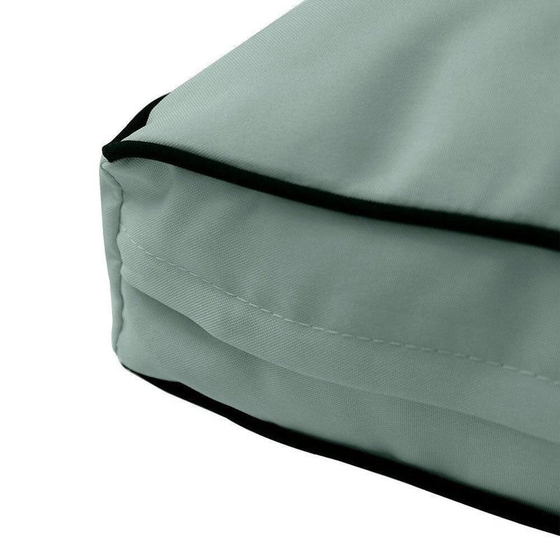 Contrast Piped Trim Medium 24x26x6 Deep Seat + Back Slip Cover Only Outdoor Polyester AD002