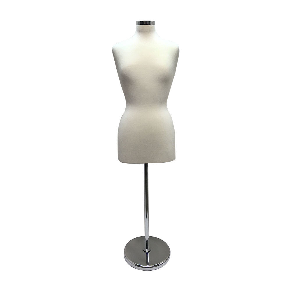Cream 22''-43''H Adjustable Female Mannequin Dress Form Neck Block With Base