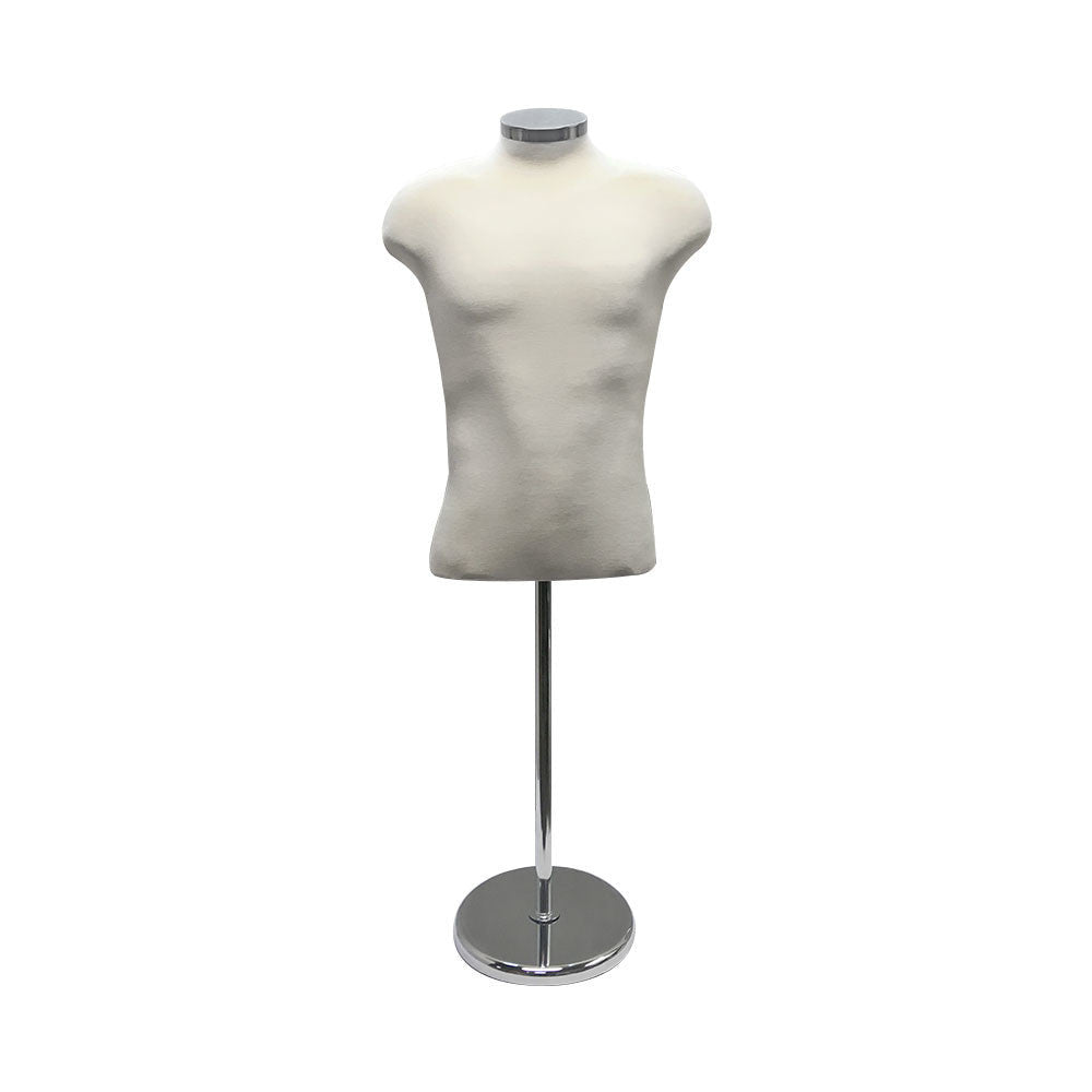 Cream 22''-43''H Adjustable Mannequin Shirt Form Neck Block With Base