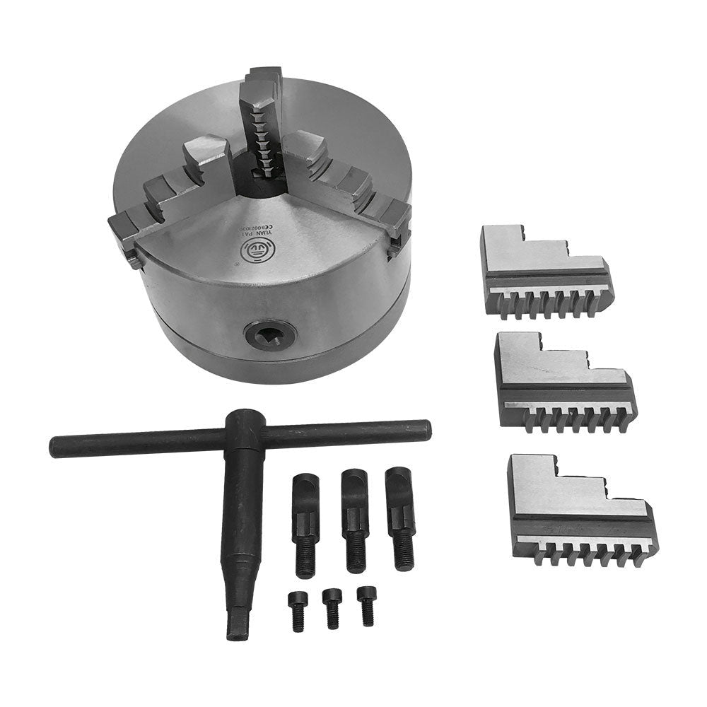 D1-3 Direct Mounting 6" 3 Jaw Self Centering Scroll Lathe Chuck 6 Jaws Included