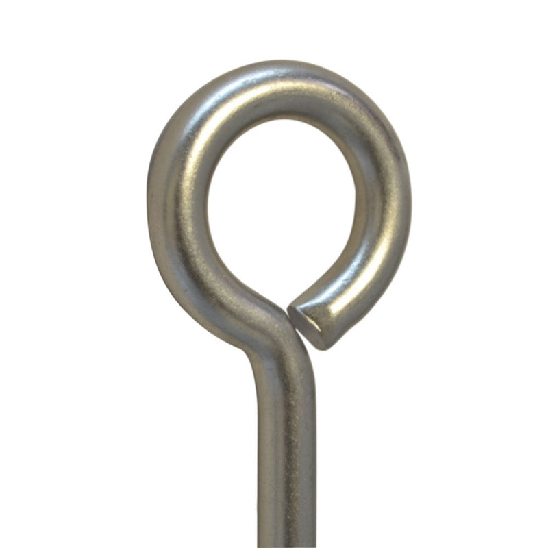 Forge Style Marine Stainless Steel 3/8" x 12" Turned Eye Bolt Nut and Washers  140 Lb Cap.