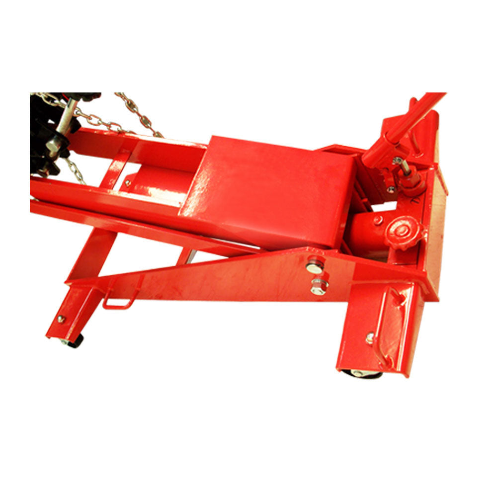Automotive 2000 lb transmission jack designed for lifting gearboxes under vehicles
