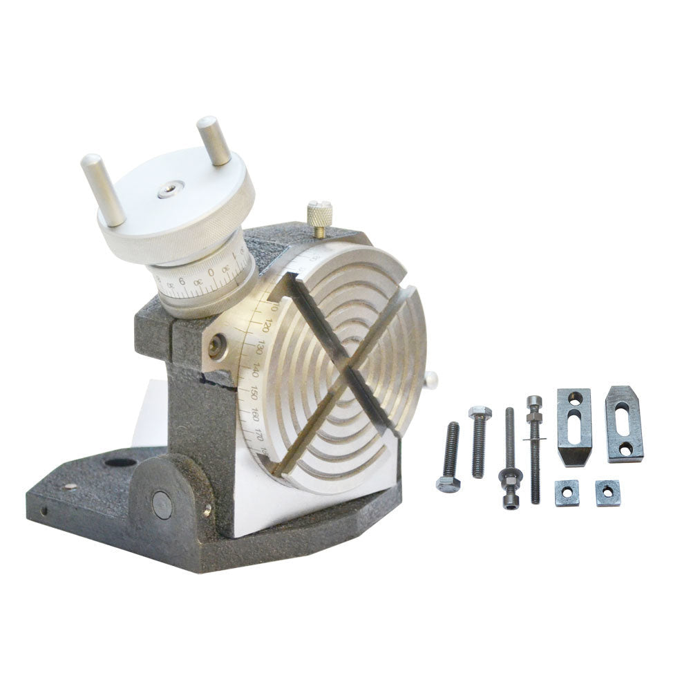 Heavy Duty 4'' Horizontal & Vertical Rotary Table with Tilting Base Milling Machine