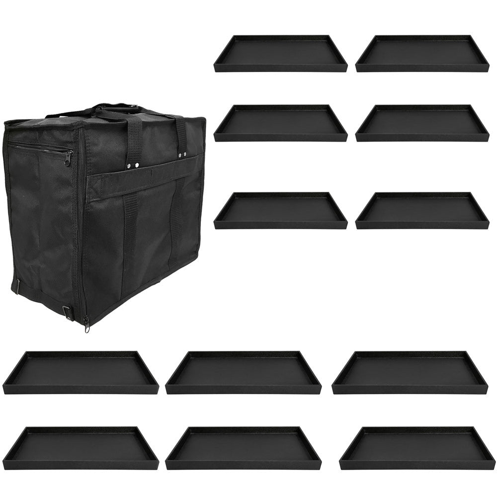 Jewelry Salesman Display Travel Case Sample Storage Carrying 12 Pc 1" Deep Tray