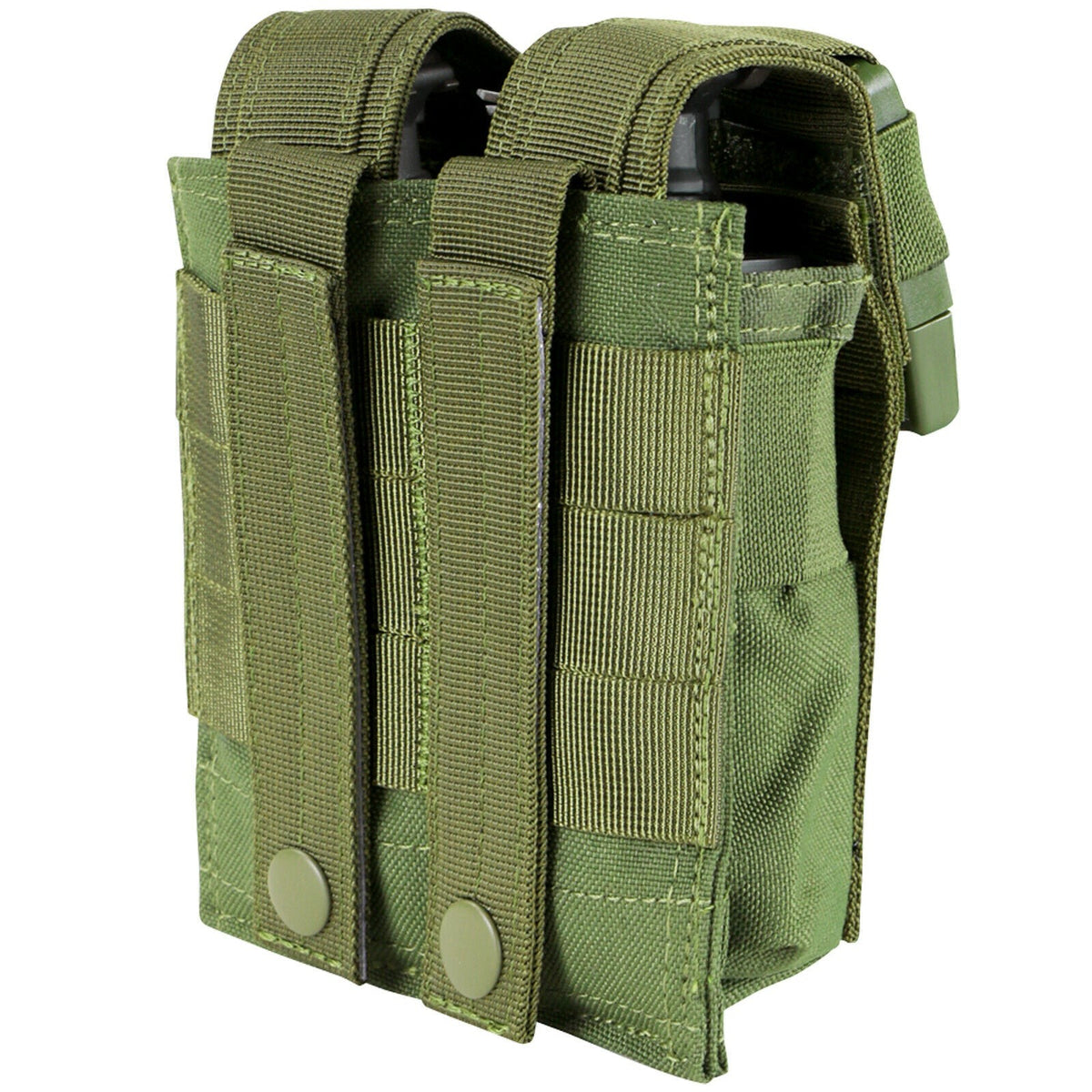 Condor Molle Tactical PALS Double Flash Bang Pouch Magazine Mag Flap Buckle-OD GREEN