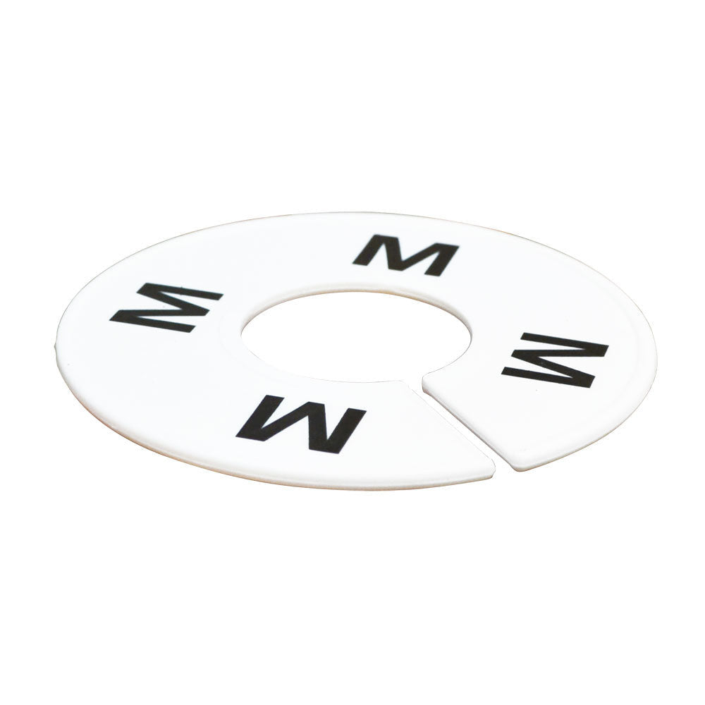 Set of 60 Pcs White Round Clothing Rack Size Dividers Plastic Hangers Ring XS-XXL