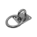 Stainless Steel 304 Square Pad Eye Plate W Ring 3/16" Welded Formed Marine Boat Rigging