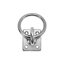 Stainless Steel 304 Square Swivel Pad Eye Plate W Ring 1/4" Welded Formed WLL 380 LBS Marine Boat Rigging