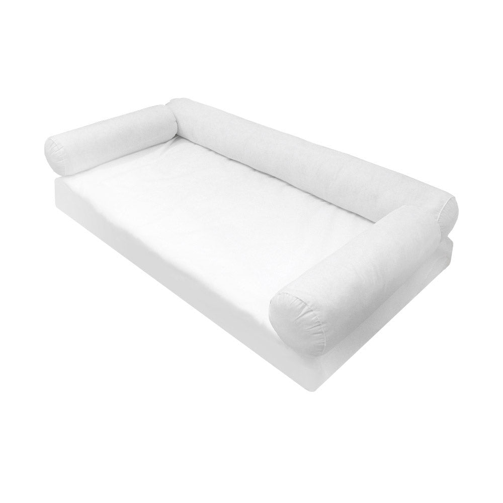 Set of two bolster inserts, polyester fiberfill replacement for daybed/porch swing bed, white