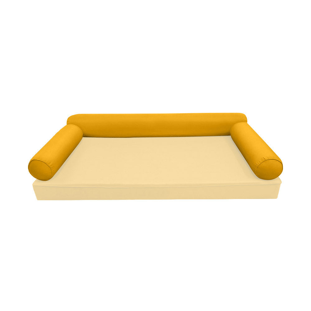 STYLE 6 Bolster Pillow for Outdoor Indoor Daybed Porch Swing Bed Twin-XL Size Piped Trim AD108 | COVERS ONLY |