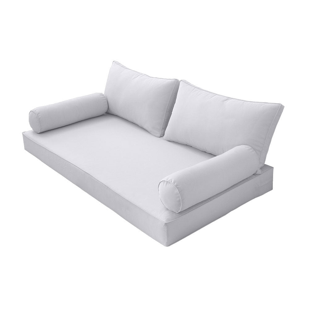 Style2 Full Size 5PC Pipe Outdoor Daybed Mattress Cushion Bolster Pillow Slip Cover Complete Set AD105