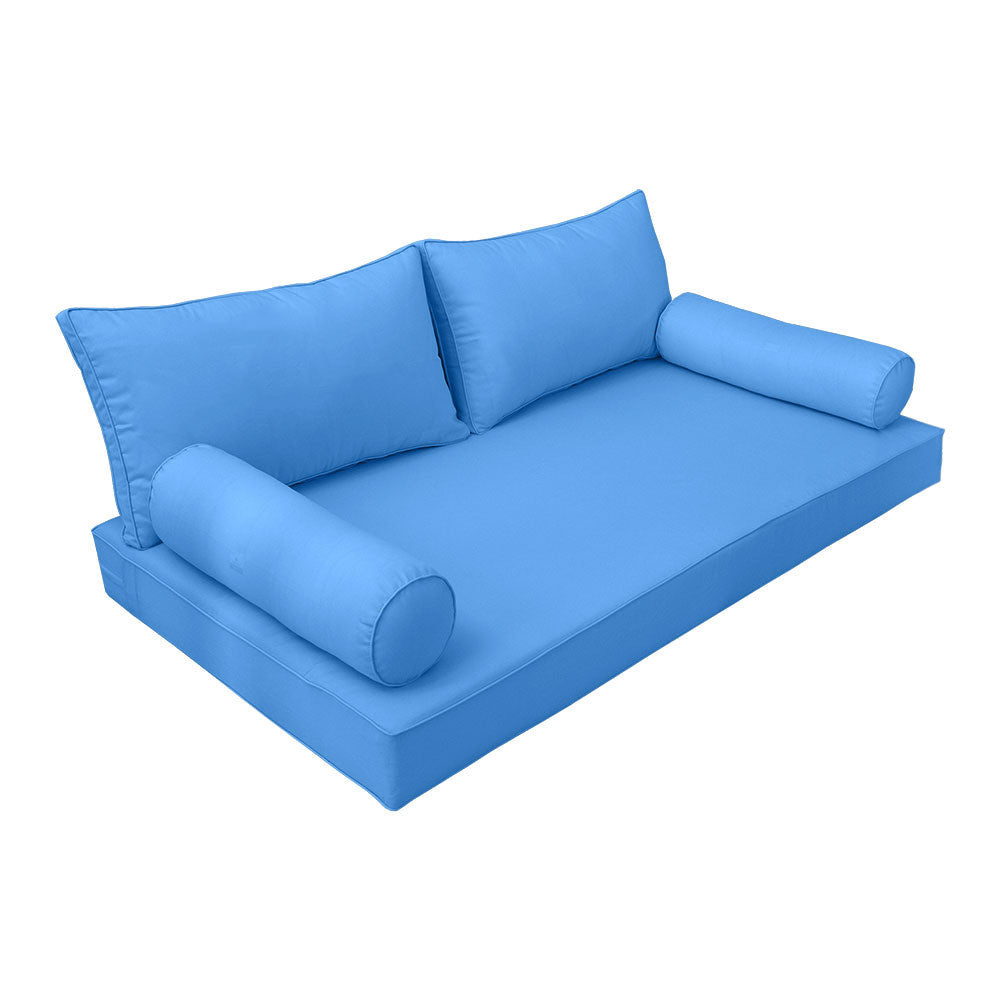 Style2 Twin Size 5PC Pipe Outdoor Daybed Mattress Cushion Bolster Pillow Slip Cover Complete Set AD102