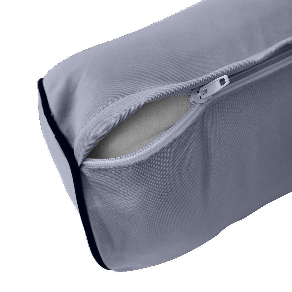 STYLE 4 Pillow & Bolster Cushion for Outdoor Indoor Daybed Porch Swing Bed Queen Size Contrast Trim AD001 | COVERS ONLY |