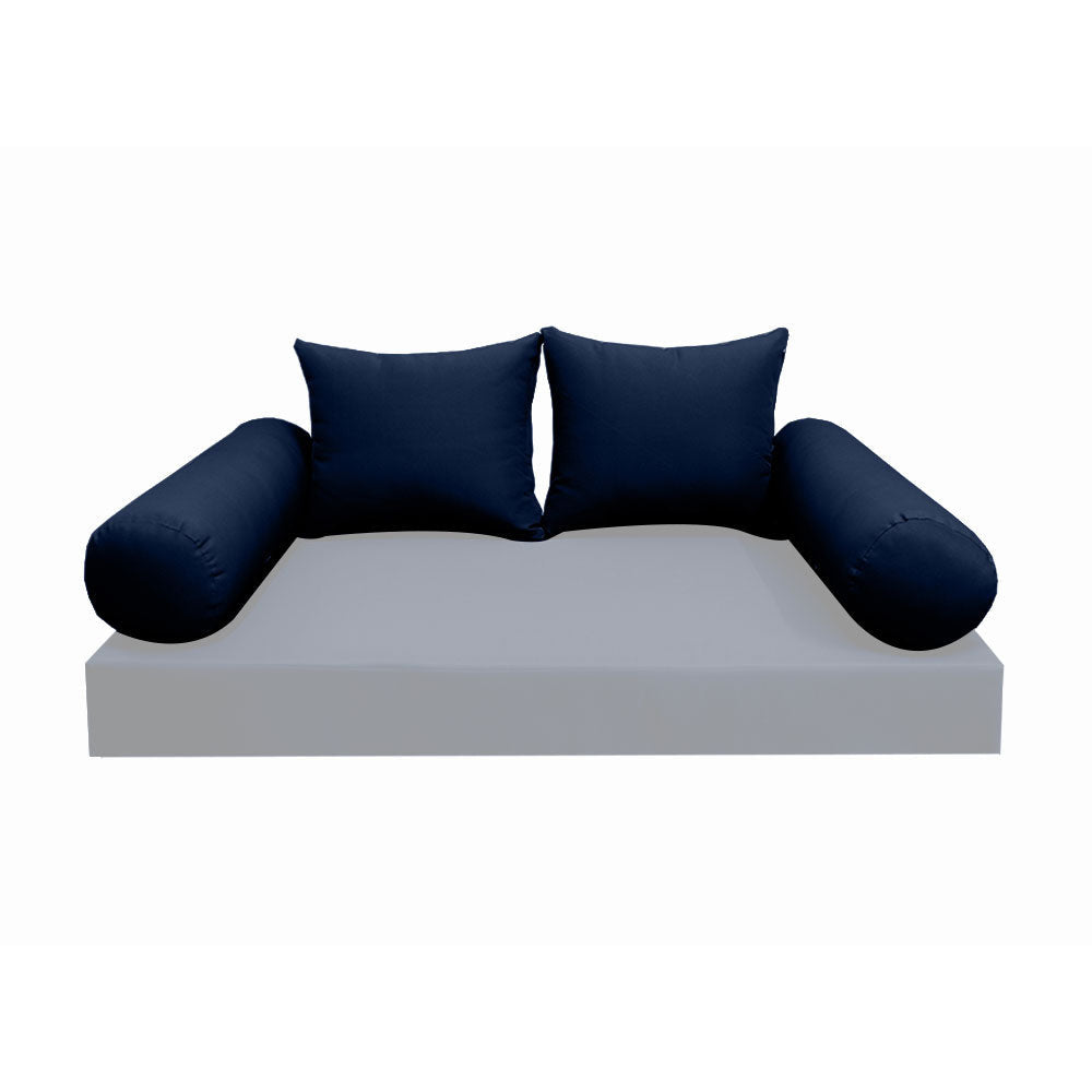 Modern outdoor daybed cushion set with two bolsters and two pillows, ideal for patio, porch, or indoor lounge spaces. — cover only