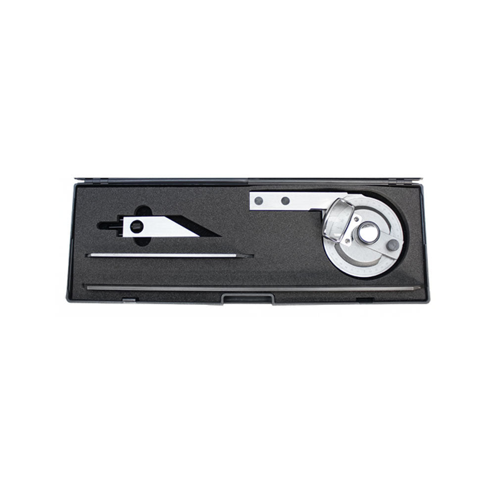 Universal Bevel Protractor with Magnifier 360 Degree Blades