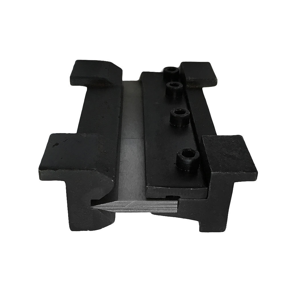 Vise-mounted 4 inch press brake bender attachment for aluminum and mild steel.