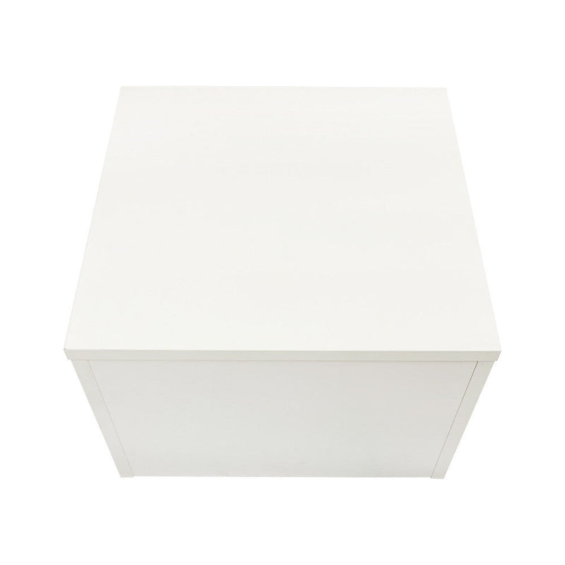 White 18'' x 18'' x 12'' Cube Pedestal Display Knockdown Base Retail Fixture