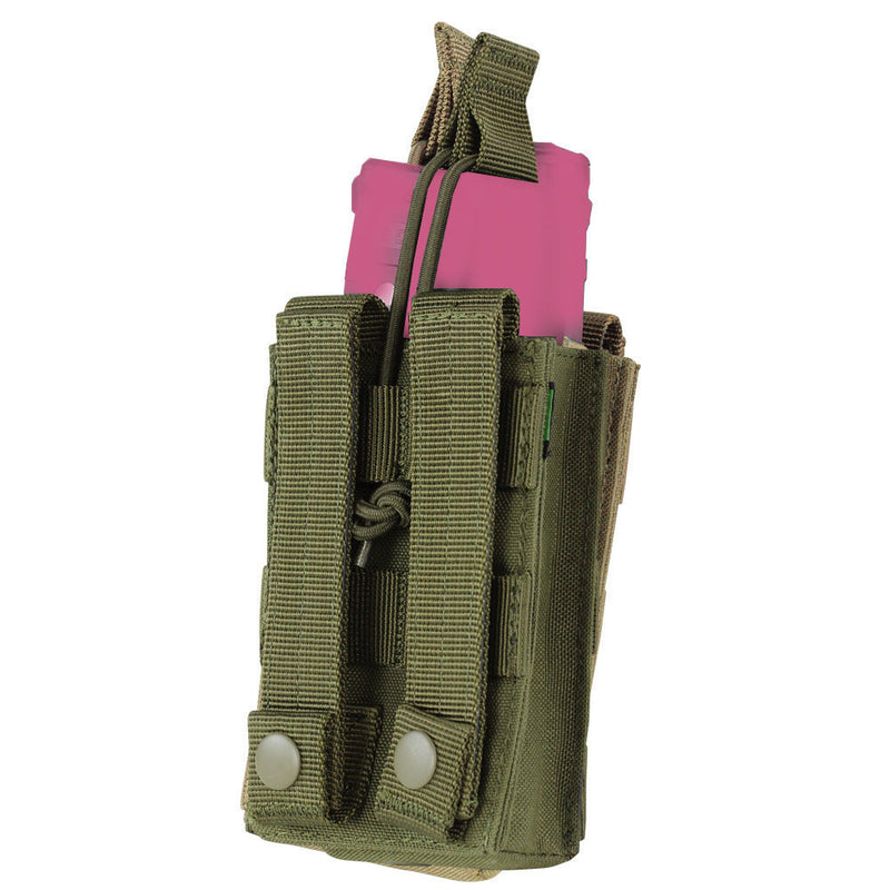 Condor OD Green Tactical MOLLE Single Open Top Bungee Magazine Mag Pouch