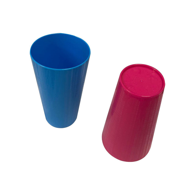 4 Pc 20 Oz Plastic Pizza Drinking Cups Tumblers Party Cups Or/Gr/Bl/Pink