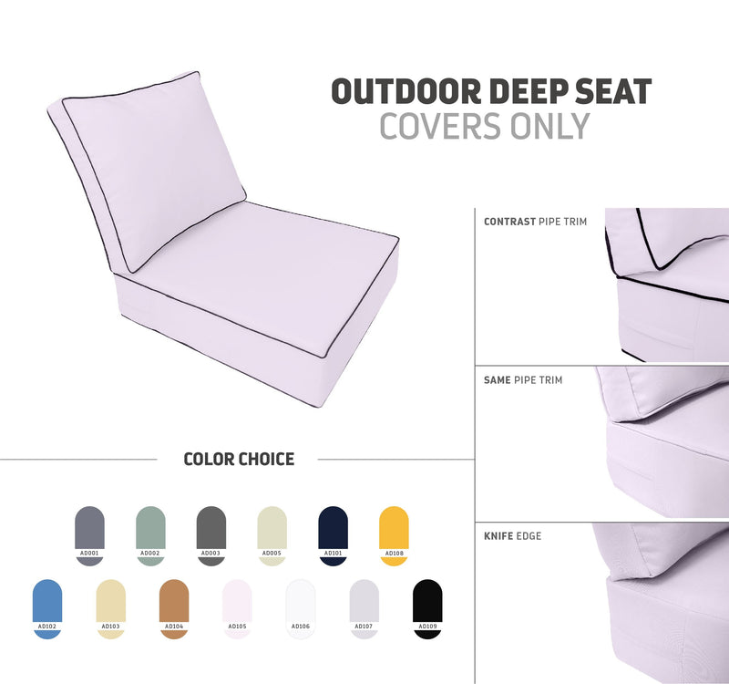 Outdoor Deep Seat Backrest Cushion |COVER ONLY|