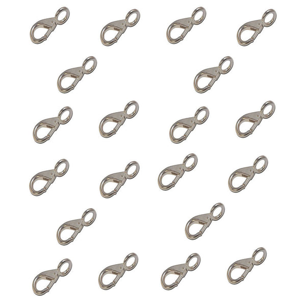 20 Pc 3/4'' Stainless Steel Fixed Eye Boat Snap Hook Marine Grade 316 Size #2