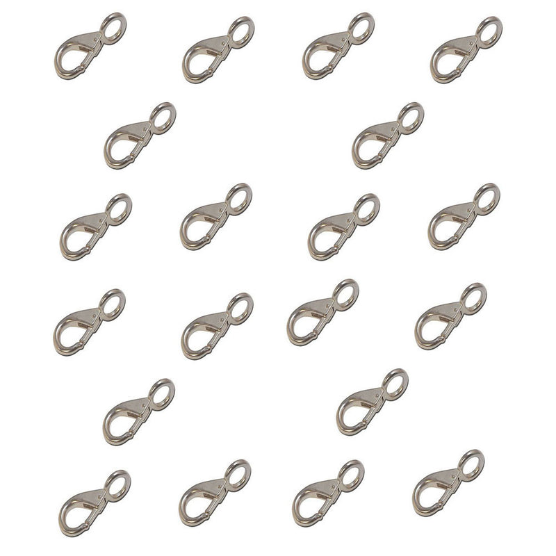 20 Pc 3/4'' Stainless Steel Fixed Eye Boat Snap Hook Marine Grade 316 Size