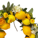 22'' Botanical Artificial Mixed Floral And Lemon Wreath Silk Floral Home Decor
