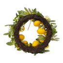 22'' Botanical Artificial Mixed Floral And Lemon Wreath Silk Floral Home Decor