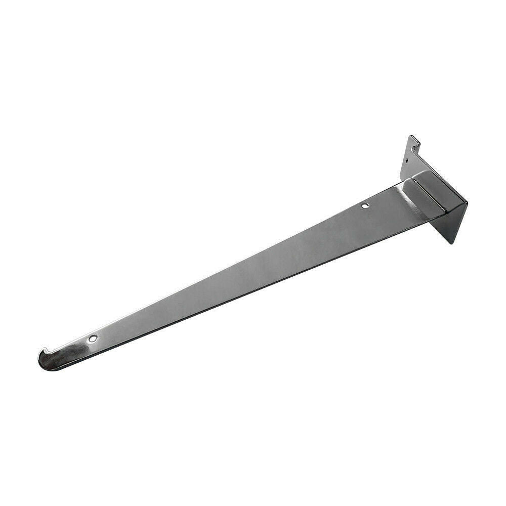 20Pc 10" Chrome Slatwall Glass Shelf Bracket Retail Display Fixture Metal Hanger