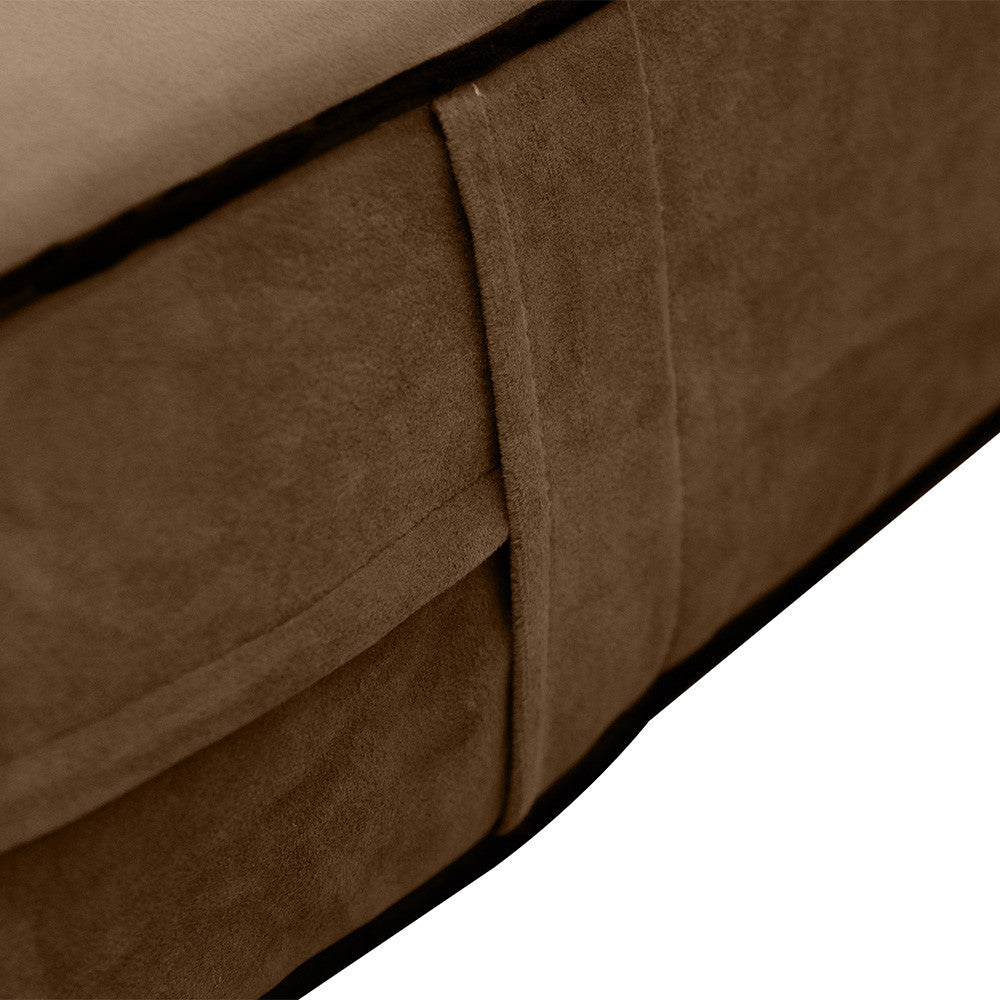 Contrast Pipe 8" FULL 75x54x8 Velvet Indoor Daybed Mattress COVER ONLY-AD308