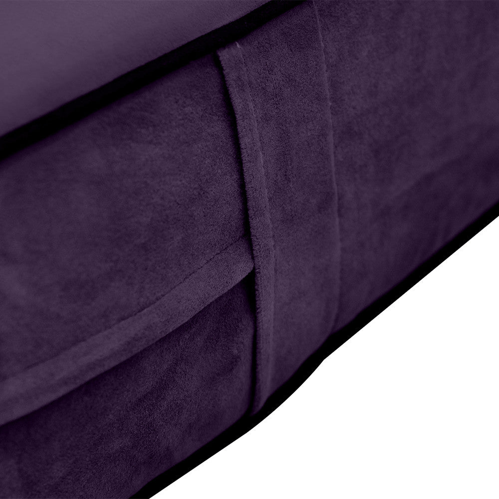 Contrast Pipe 8" Twin Size 75x39x8 Velvet Indoor Daybed Mattress Fitted Sheet |COVER ONLY|-AD339