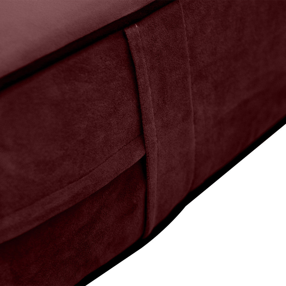 Contrast Pipe 8" Twin Size 75x39x8 Velvet Indoor Daybed Mattress Fitted Sheet |COVER ONLY|-AD368