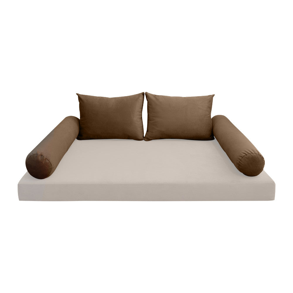 STYLE V1 Twin Velvet Knife Edge Indoor Daybed Bolster Pillow |COVER ONLY| AD308