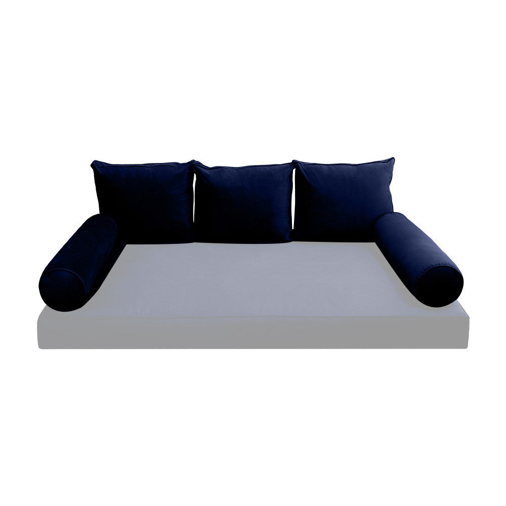 STYLE V3 Full Velvet Pipe Trim Indoor Daybed Cushion Bolster |COVER ONLY| AD373