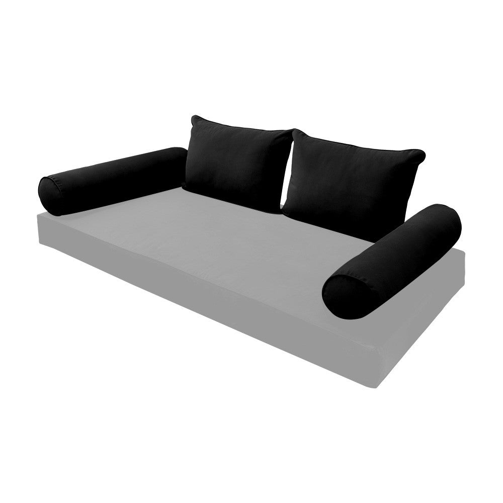 STYLE V4 Full Velvet Pipe Trim Indoor Daybed Cushion Bolster |COVER ONLY| AD374