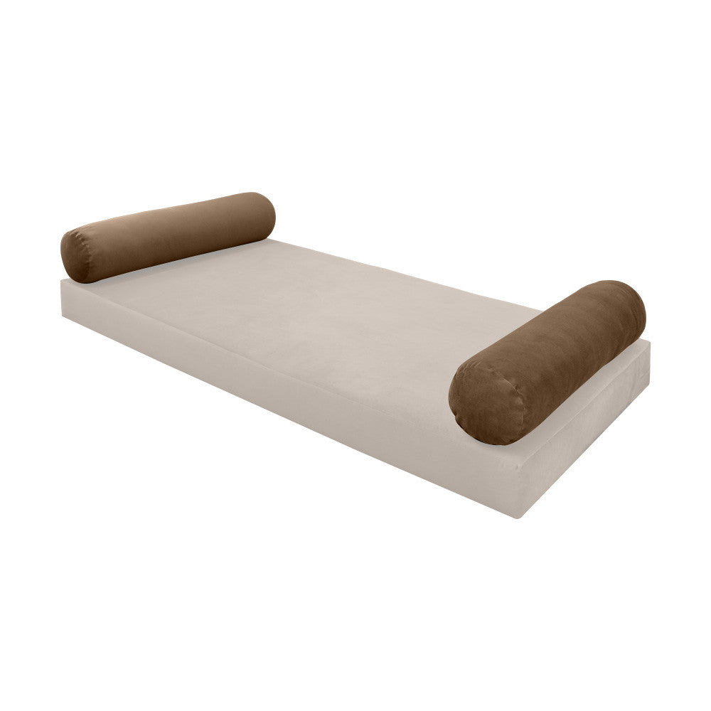 STYLE V5 Full Velvet Knife Edge Indoor Daybed Bolster Pillow |COVER ONLY| AD308