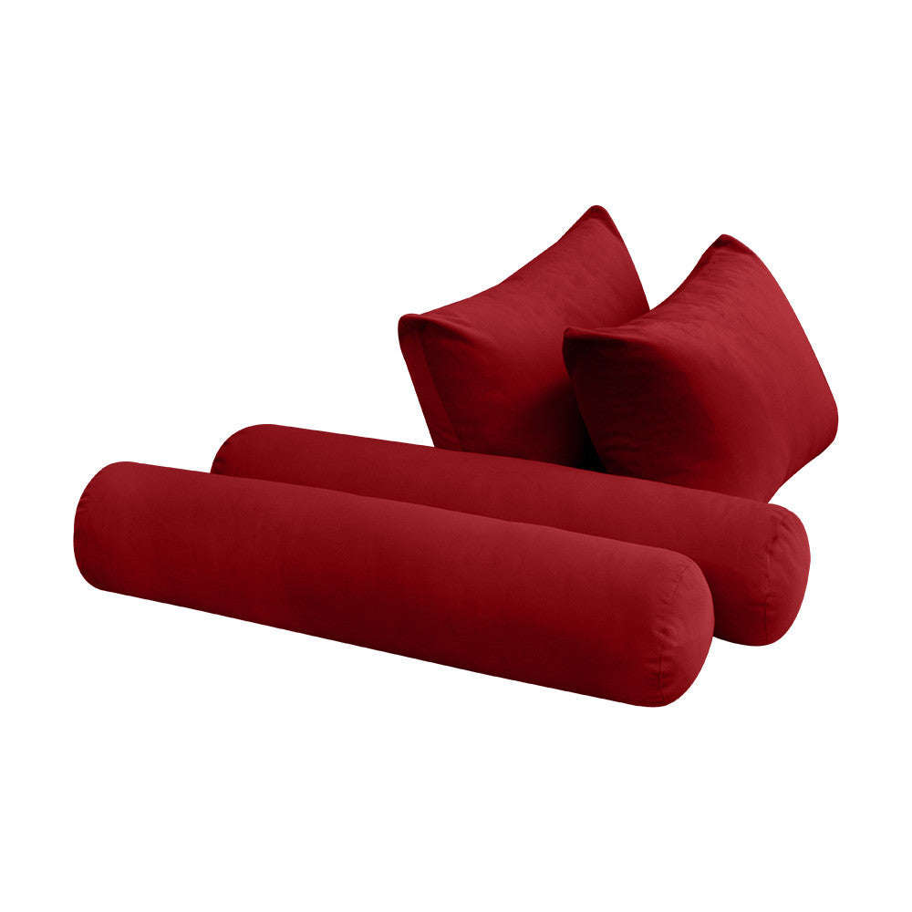 STYLE V4 Twin Velvet Knife Edge Indoor Daybed Bolster Pillow |COVER ONLY| AD369