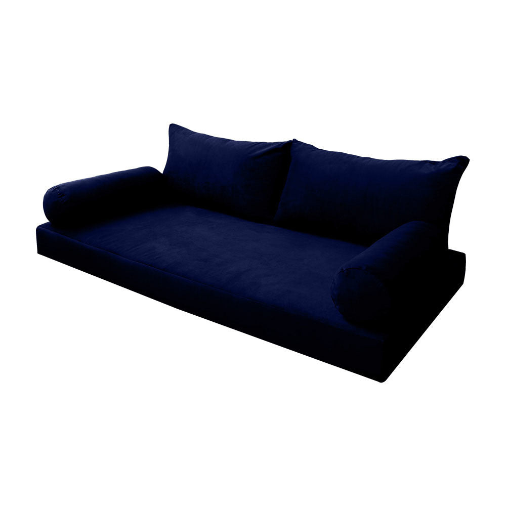 Style V2 Twin-XL Knife Edge Velvet Indoor Daybed Mattress Pillow Complete Set AD373