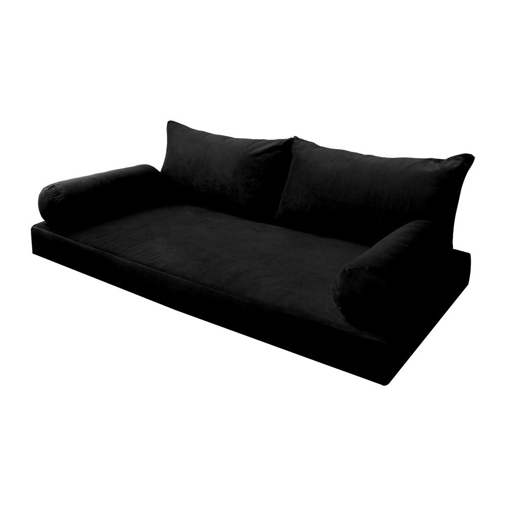 Style V2 Twin-XL Knife Edge Velvet Indoor Daybed Mattress Pillow Complete Set AD374